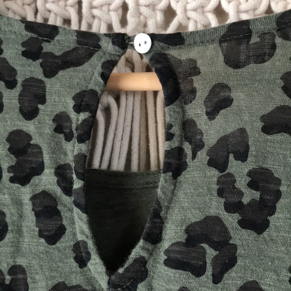 Lucky Brand boho green & black Leopard print animal print, ruffled botto… - Picture 7 of 8